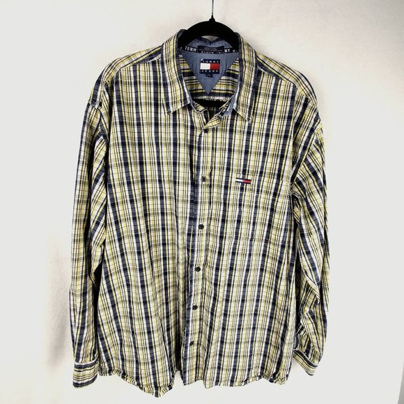 TOMMY JEANS | Multi Color Plaid Button Down size XL - Picture 1 of 4